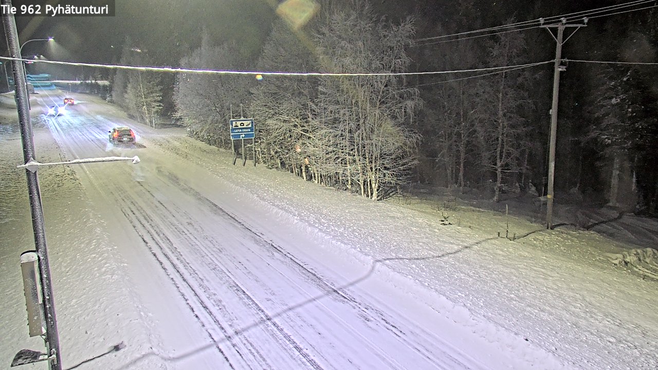 Weather Camera Image Väg 962 Pelkosenniemi Pyhätunturi, Pelkosenniemi, Lappi