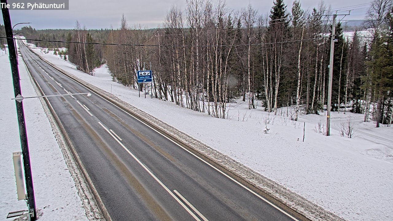 Weather Camera Image Road 962 Pelkosenniemi Pyhätunturi, Pelkosenniemi, Lappi