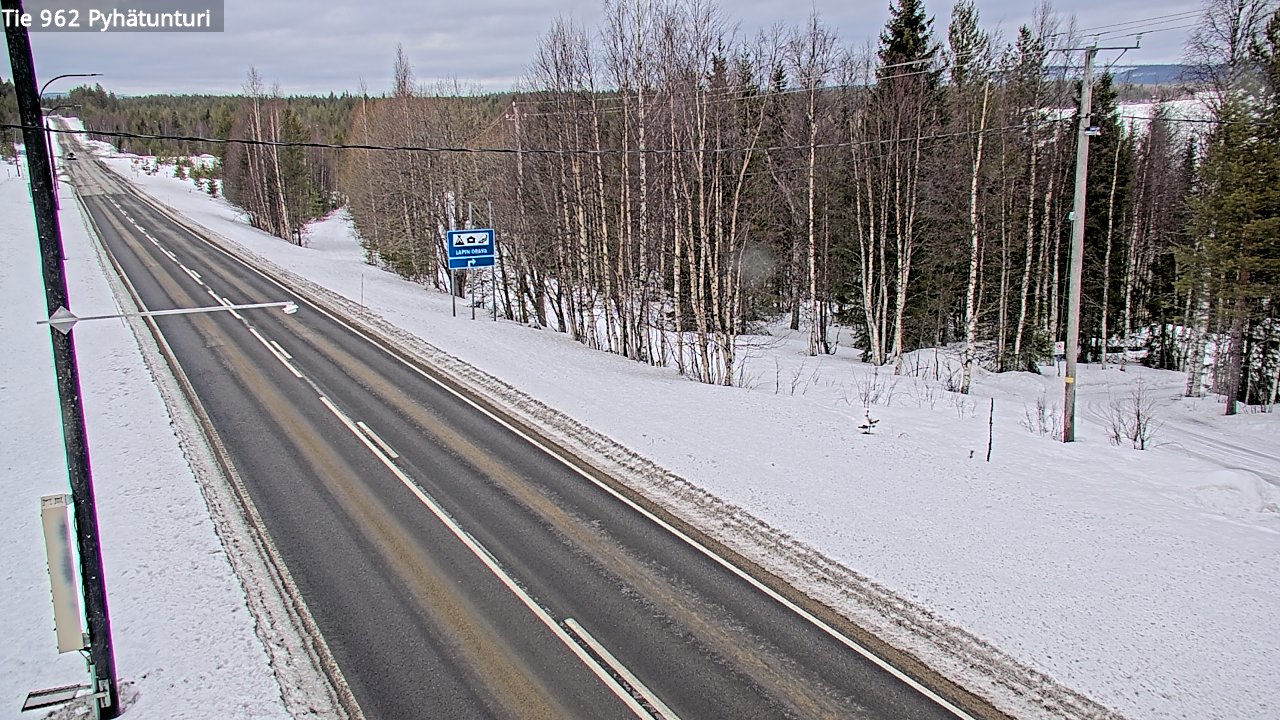 Weather Camera Image Road 962 Pelkosenniemi Pyhätunturi, Pelkosenniemi, Lappi