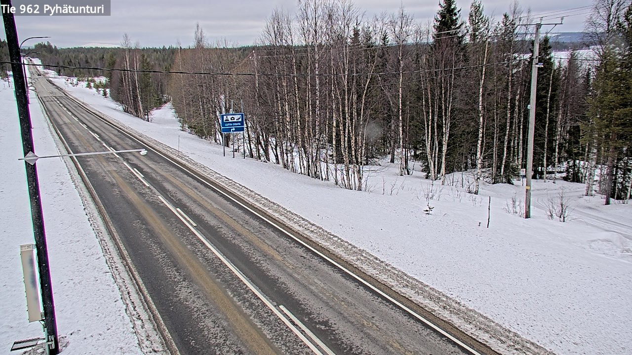 Weather Camera Image Road 962 Pelkosenniemi Pyhätunturi, Pelkosenniemi, Lappi