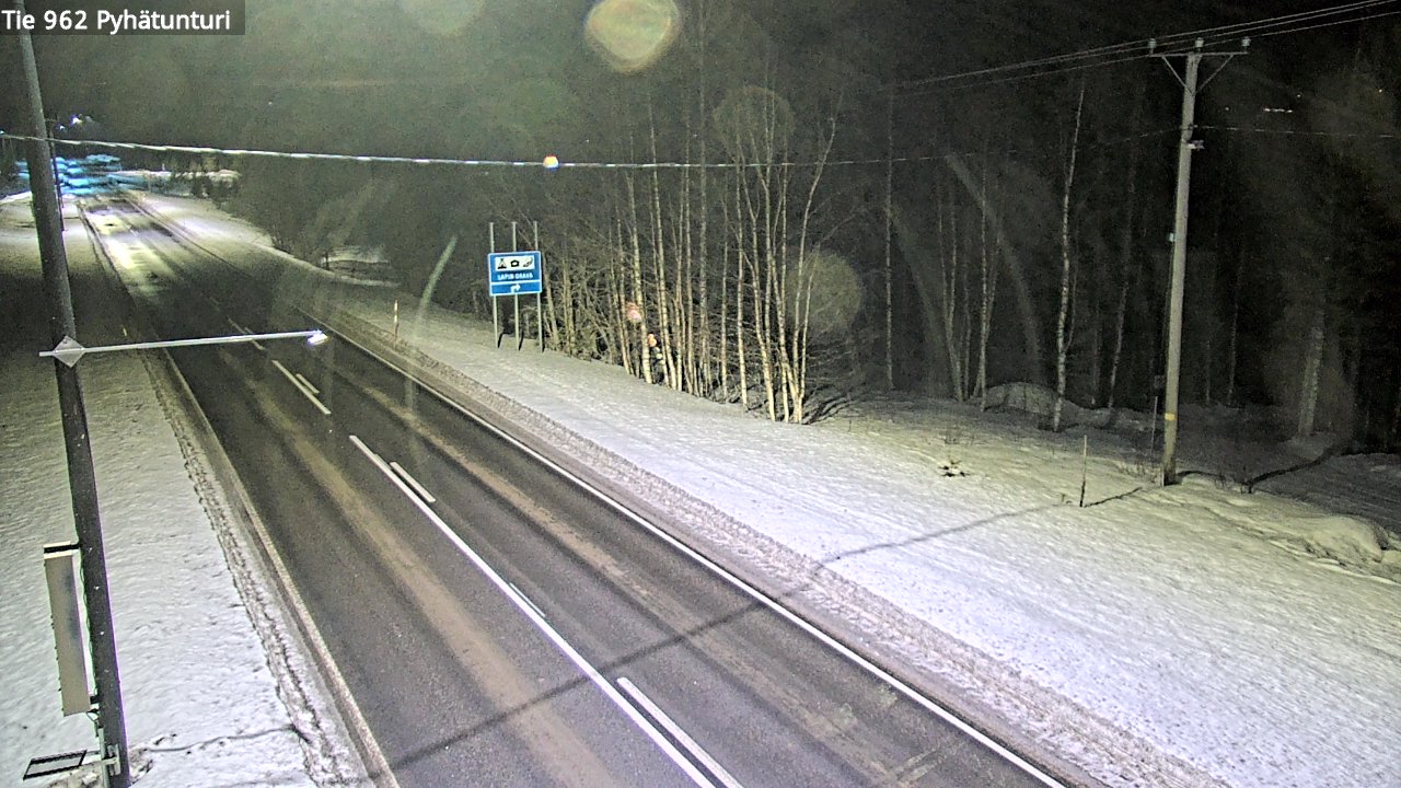 Weather Camera Image Väg 962 Pelkosenniemi Pyhätunturi, Pelkosenniemi, Lappi