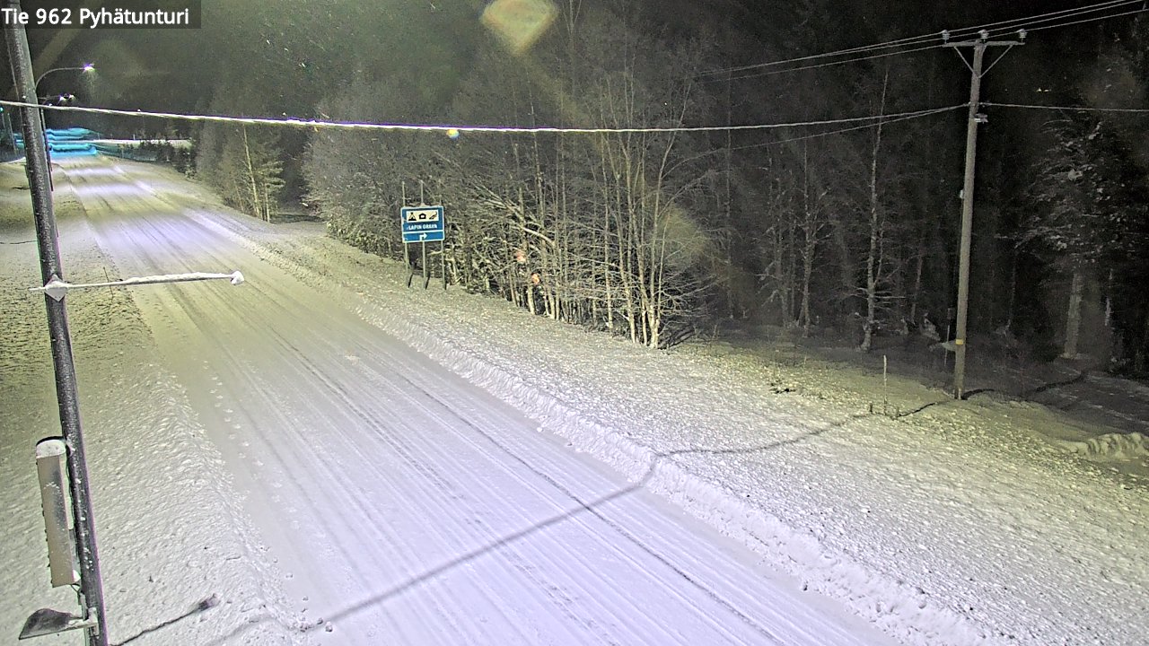 Weather Camera Image Road 962 Pelkosenniemi Pyhätunturi, Pelkosenniemi, Lappi