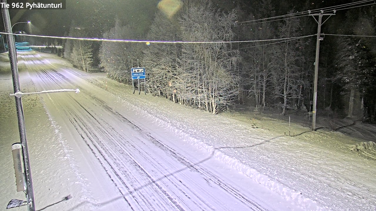 Weather Camera Image Väg 962 Pelkosenniemi Pyhätunturi, Pelkosenniemi, Lappi