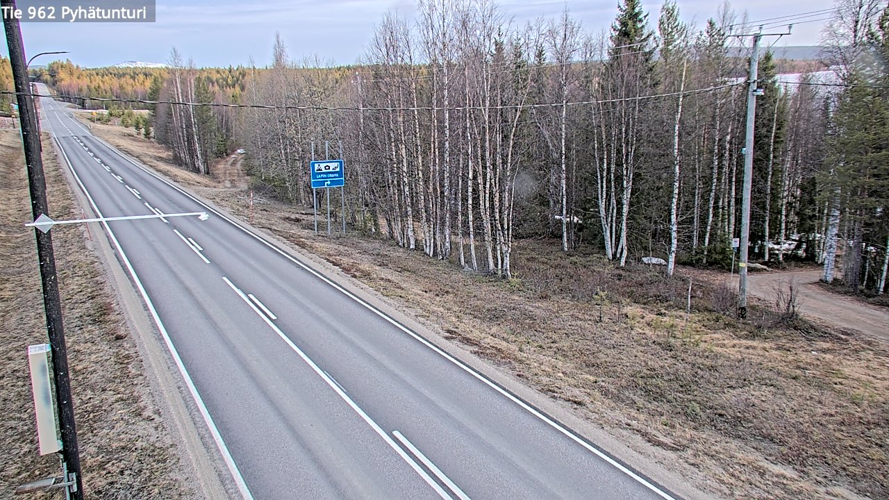 Weather Camera Image Road 962 Pelkosenniemi Pyhätunturi, Pelkosenniemi, Lappi