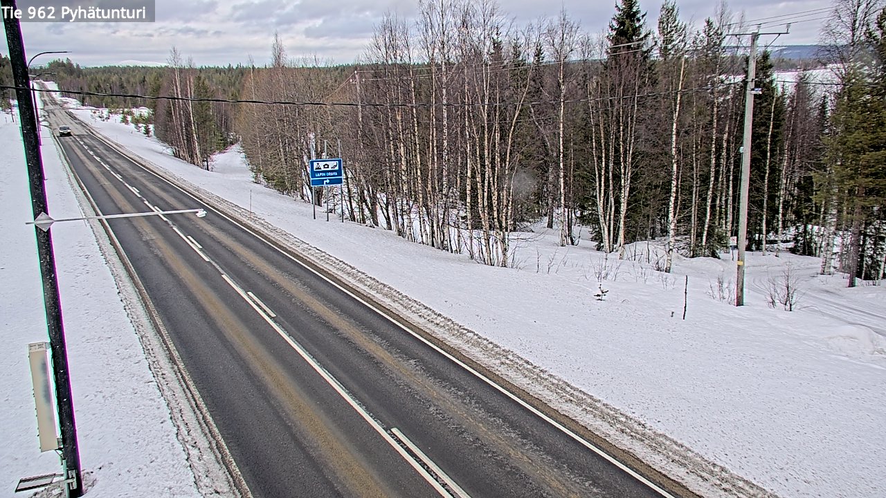 Weather Camera Image Road 962 Pelkosenniemi Pyhätunturi, Pelkosenniemi, Lappi