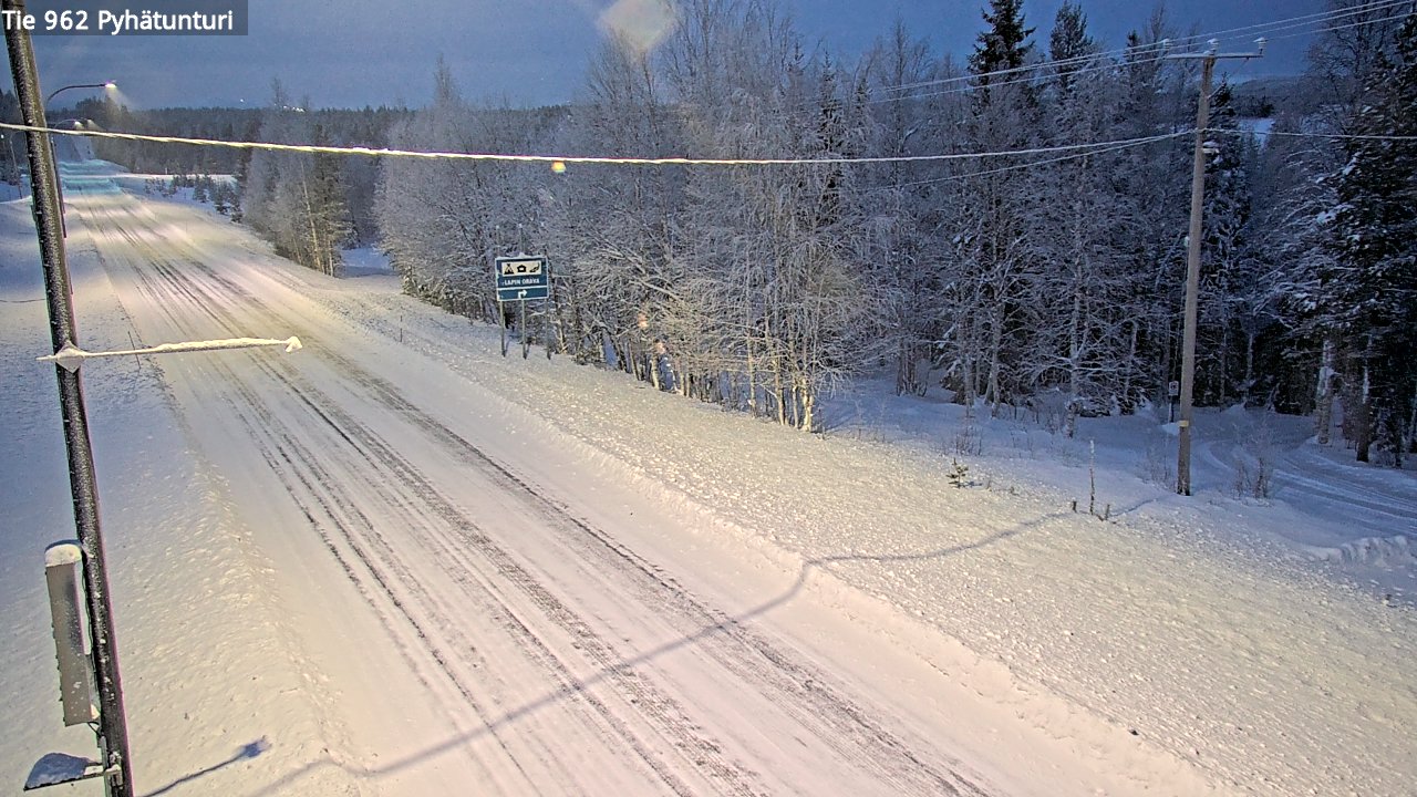 Weather Camera Image Road 962 Pelkosenniemi Pyhätunturi, Pelkosenniemi, Lappi