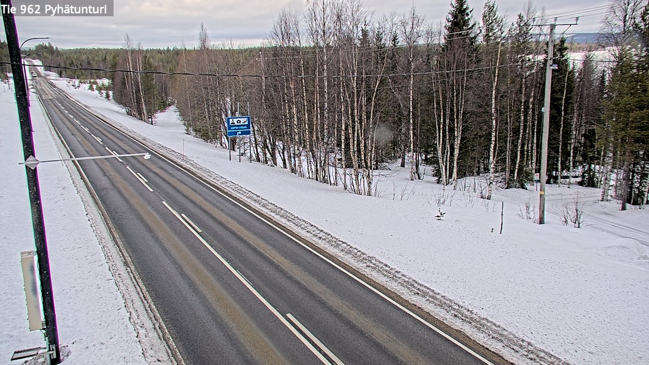 Weather Camera Image Road 962 Pelkosenniemi Pyhätunturi, Pelkosenniemi, Lappi