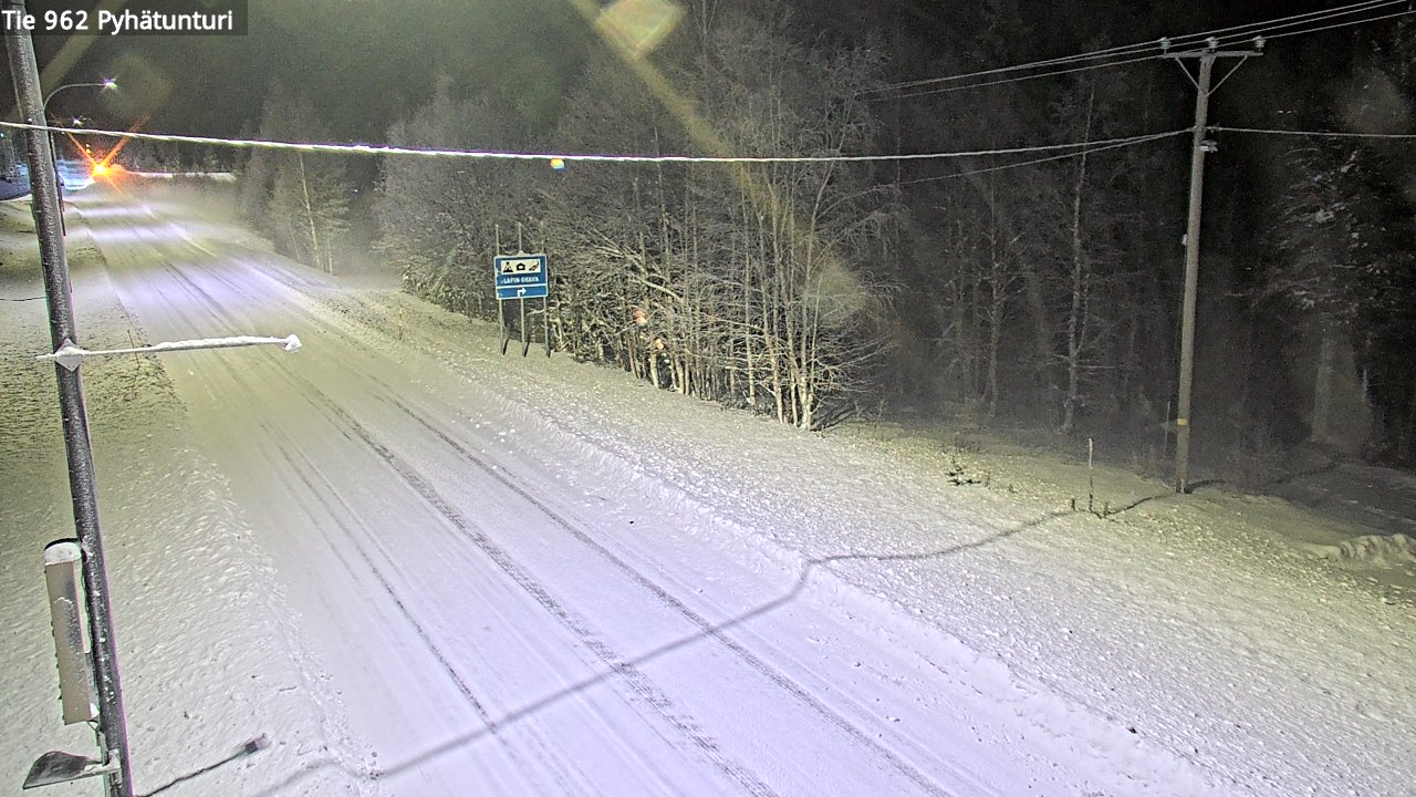 Weather Camera Image Road 962 Pelkosenniemi Pyhätunturi, Pelkosenniemi, Lappi