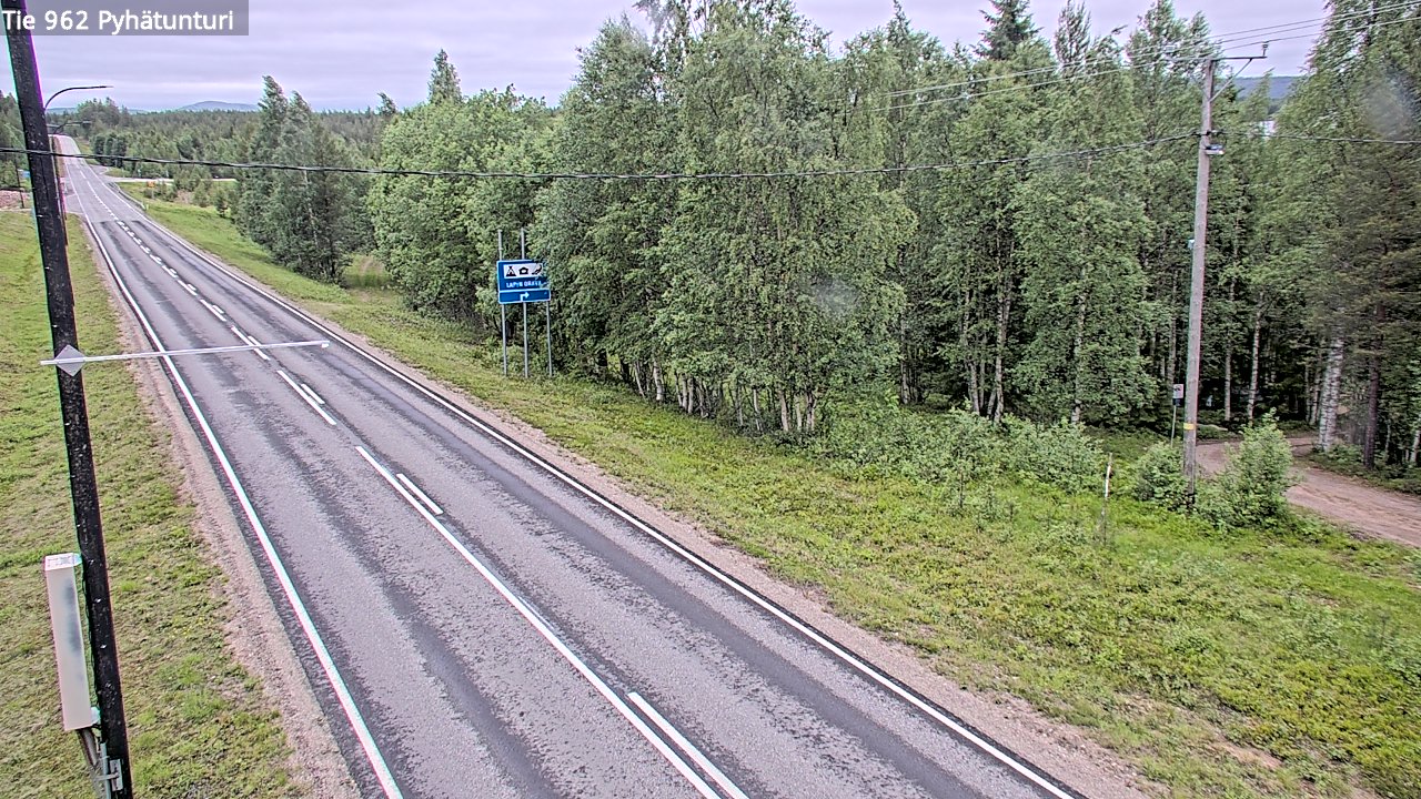 Weather Camera Image Väg 962 Pelkosenniemi Pyhätunturi, Pelkosenniemi, Lappi