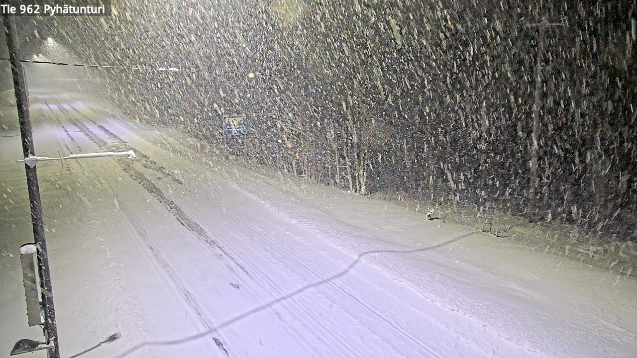 Weather Camera Image Road 962 Pelkosenniemi Pyhätunturi, Pelkosenniemi, Lappi