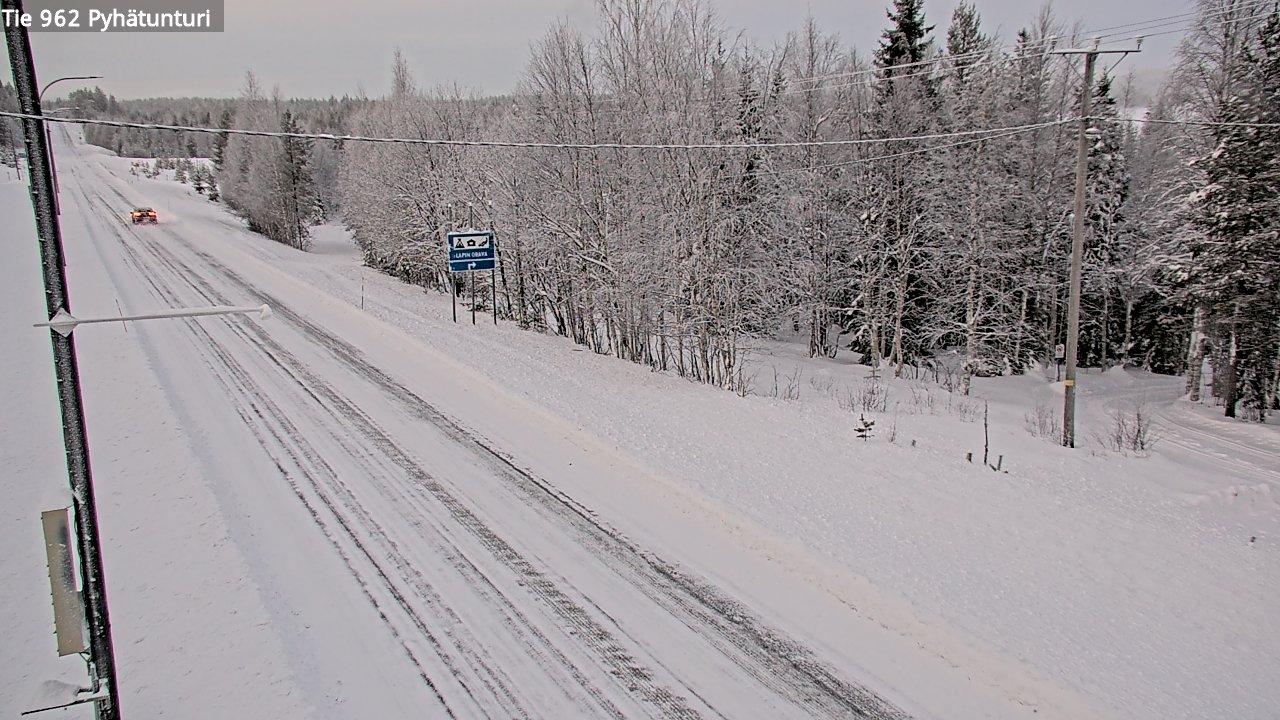 Weather Camera Image Väg 962 Pelkosenniemi Pyhätunturi, Pelkosenniemi, Lappi