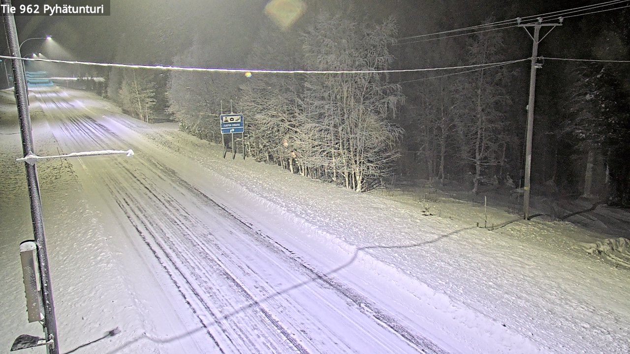 Weather Camera Image Väg 962 Pelkosenniemi Pyhätunturi, Pelkosenniemi, Lappi
