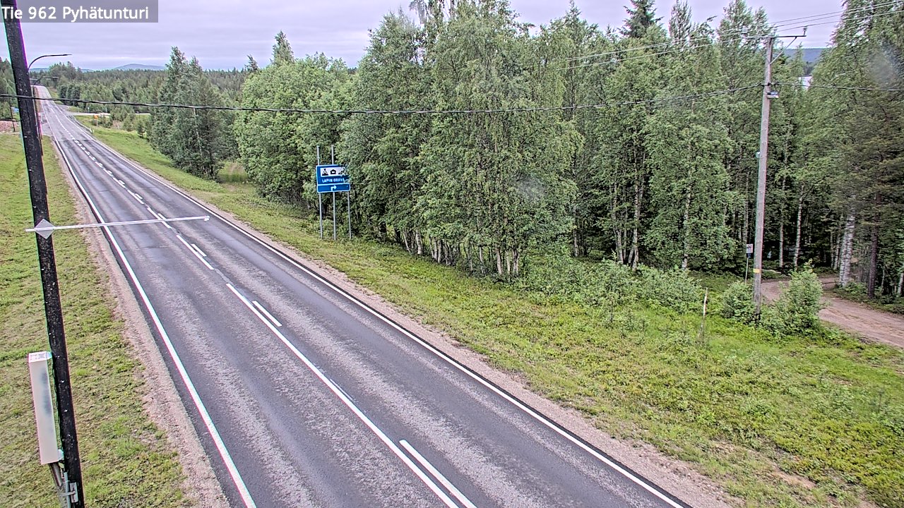 Weather Camera Image Väg 962 Pelkosenniemi Pyhätunturi, Pelkosenniemi, Lappi