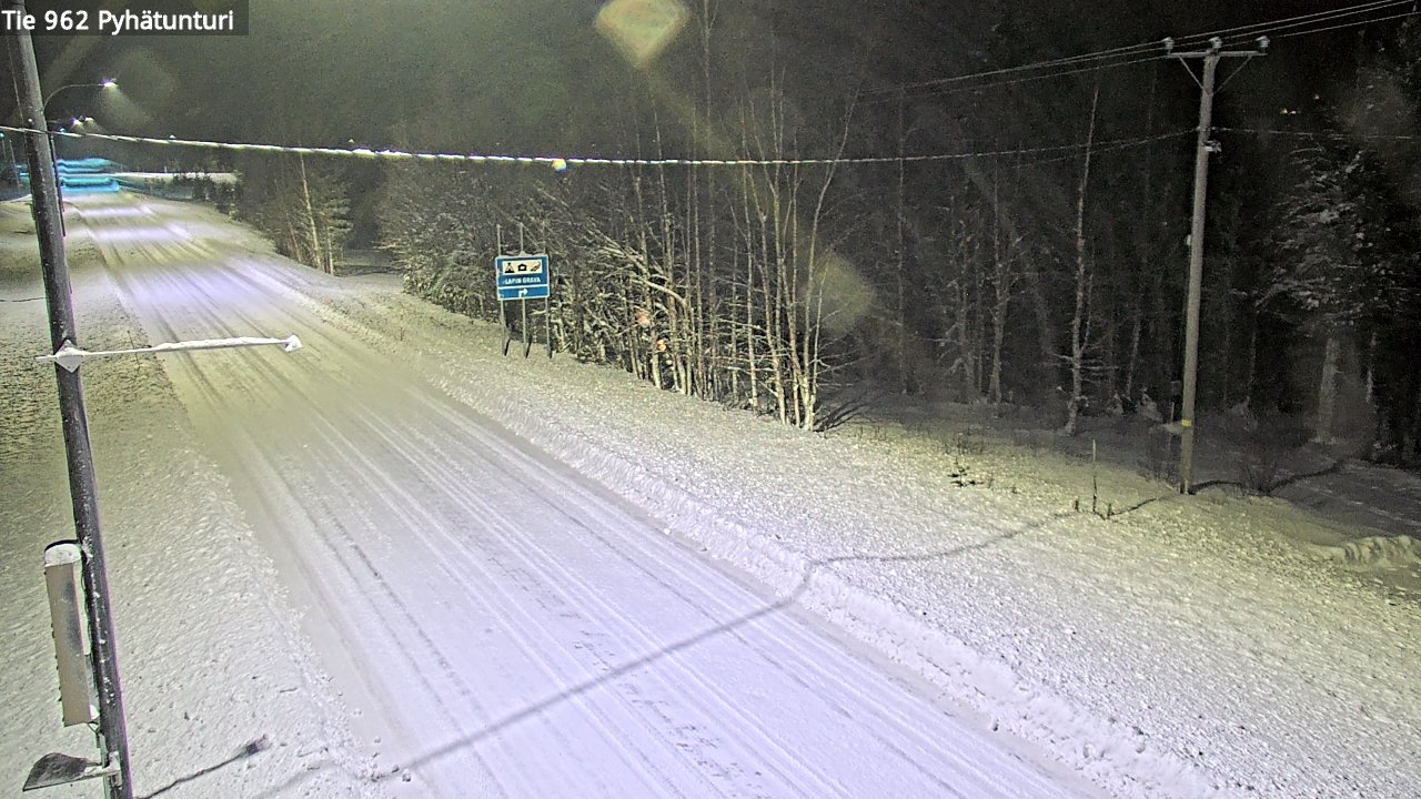 Weather Camera Image Road 962 Pelkosenniemi Pyhätunturi, Pelkosenniemi, Lappi