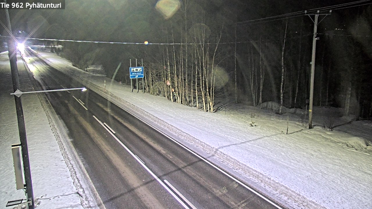 Weather Camera Image Väg 962 Pelkosenniemi Pyhätunturi, Pelkosenniemi, Lappi