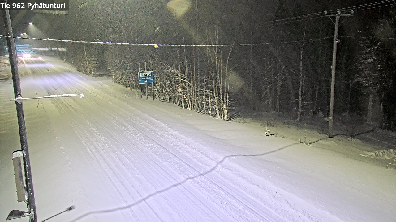 Weather Camera Image Road 962 Pelkosenniemi Pyhätunturi, Pelkosenniemi, Lappi