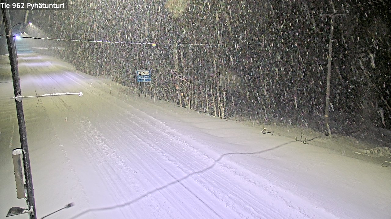 Weather Camera Image Road 962 Pelkosenniemi Pyhätunturi, Pelkosenniemi, Lappi