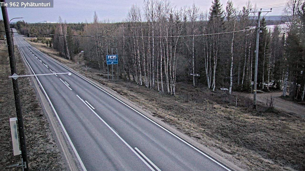 Weather Camera Image Road 962 Pelkosenniemi Pyhätunturi, Pelkosenniemi, Lappi