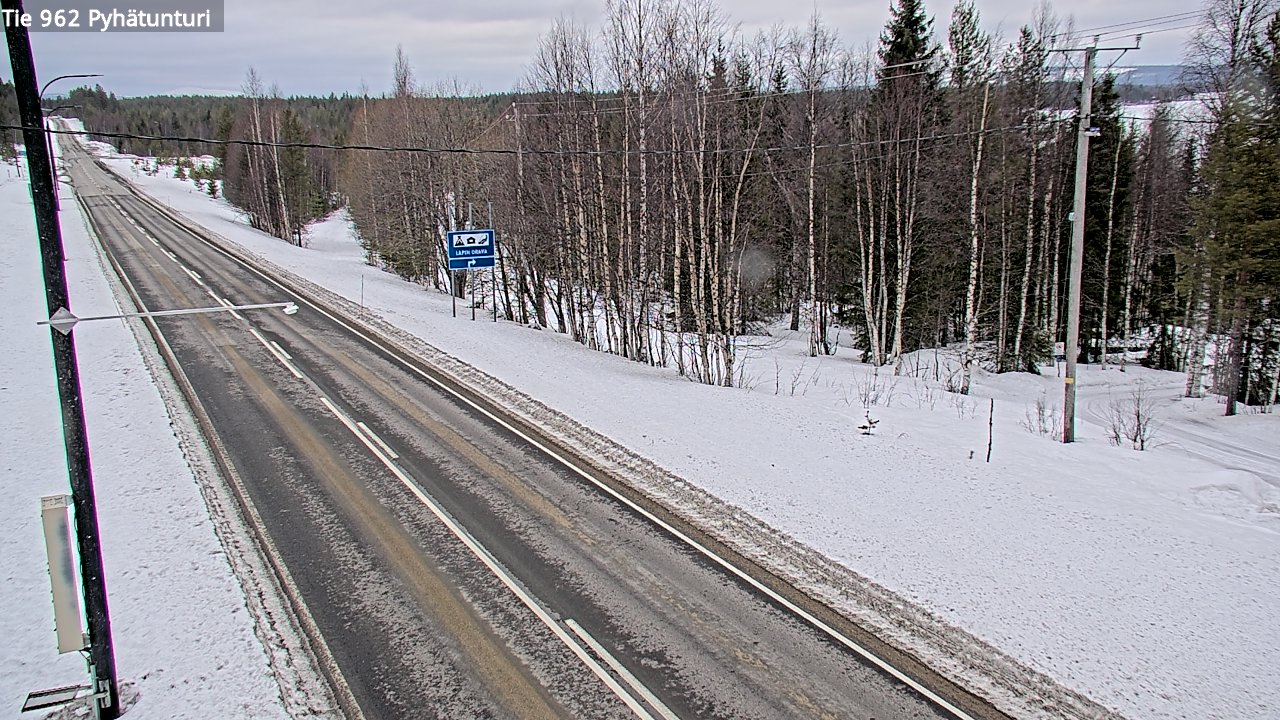 Weather Camera Image Road 962 Pelkosenniemi Pyhätunturi, Pelkosenniemi, Lappi