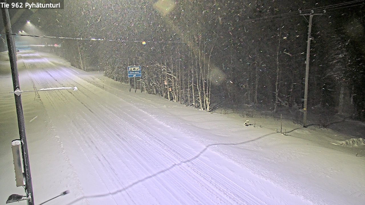 Weather Camera Image Road 962 Pelkosenniemi Pyhätunturi, Pelkosenniemi, Lappi