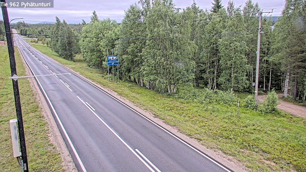 Weather Camera Image Väg 962 Pelkosenniemi Pyhätunturi, Pelkosenniemi, Lappi