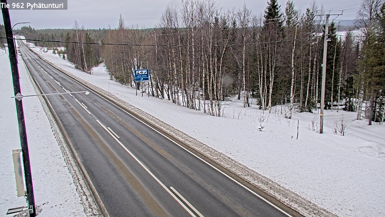 Weather Camera Image Road 962 Pelkosenniemi Pyhätunturi, Pelkosenniemi, Lappi