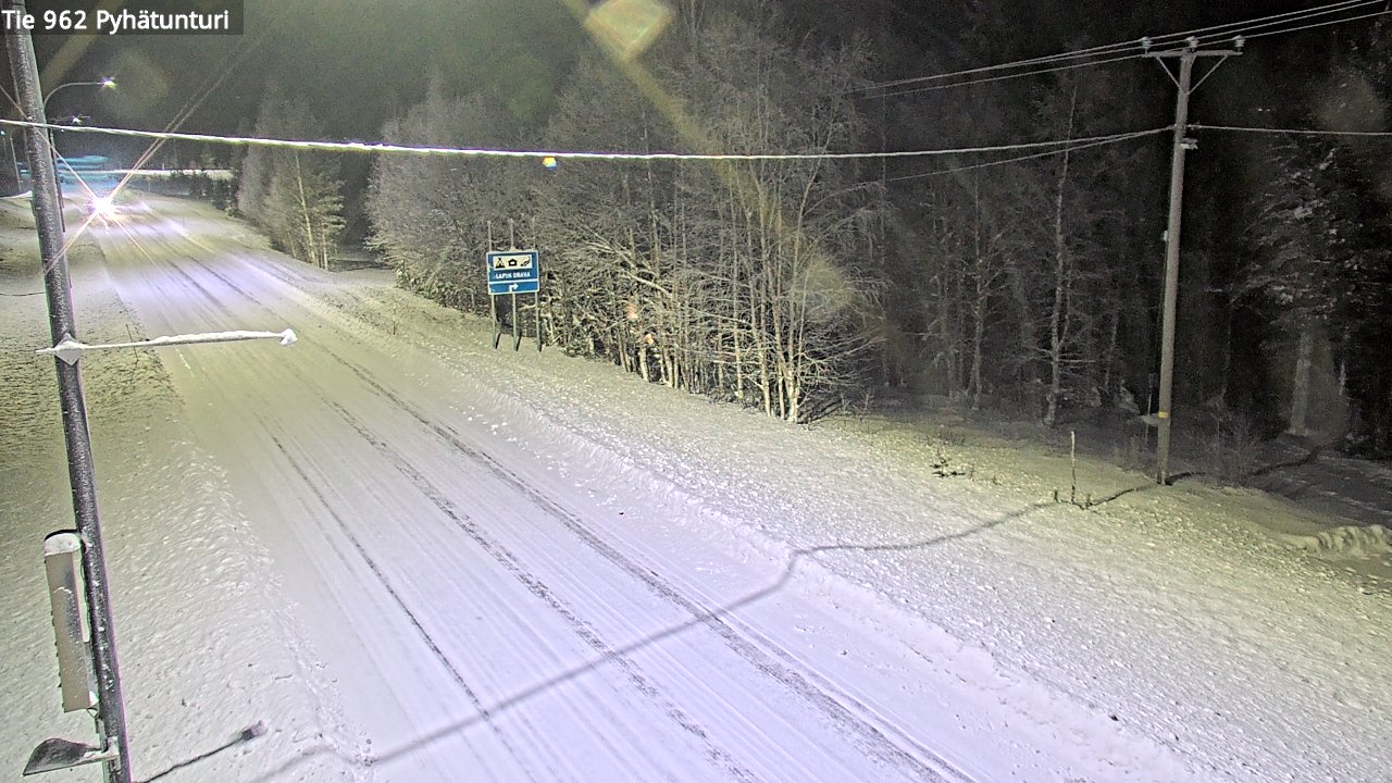 Weather Camera Image Road 962 Pelkosenniemi Pyhätunturi, Pelkosenniemi, Lappi