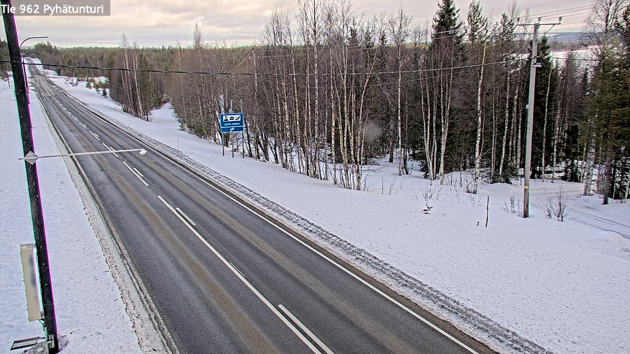 Weather Camera Image Road 962 Pelkosenniemi Pyhätunturi, Pelkosenniemi, Lappi