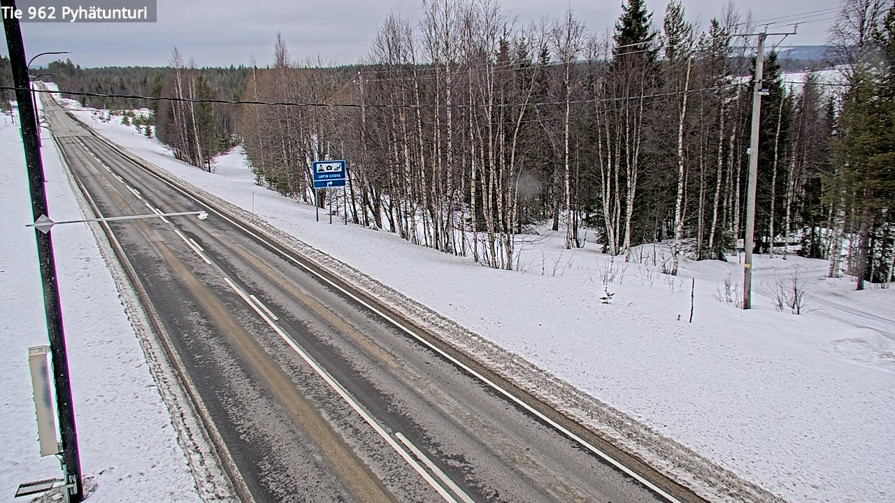 Weather Camera Image Road 962 Pelkosenniemi Pyhätunturi, Pelkosenniemi, Lappi