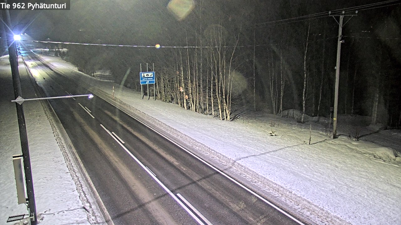 Weather Camera Image Väg 962 Pelkosenniemi Pyhätunturi, Pelkosenniemi, Lappi