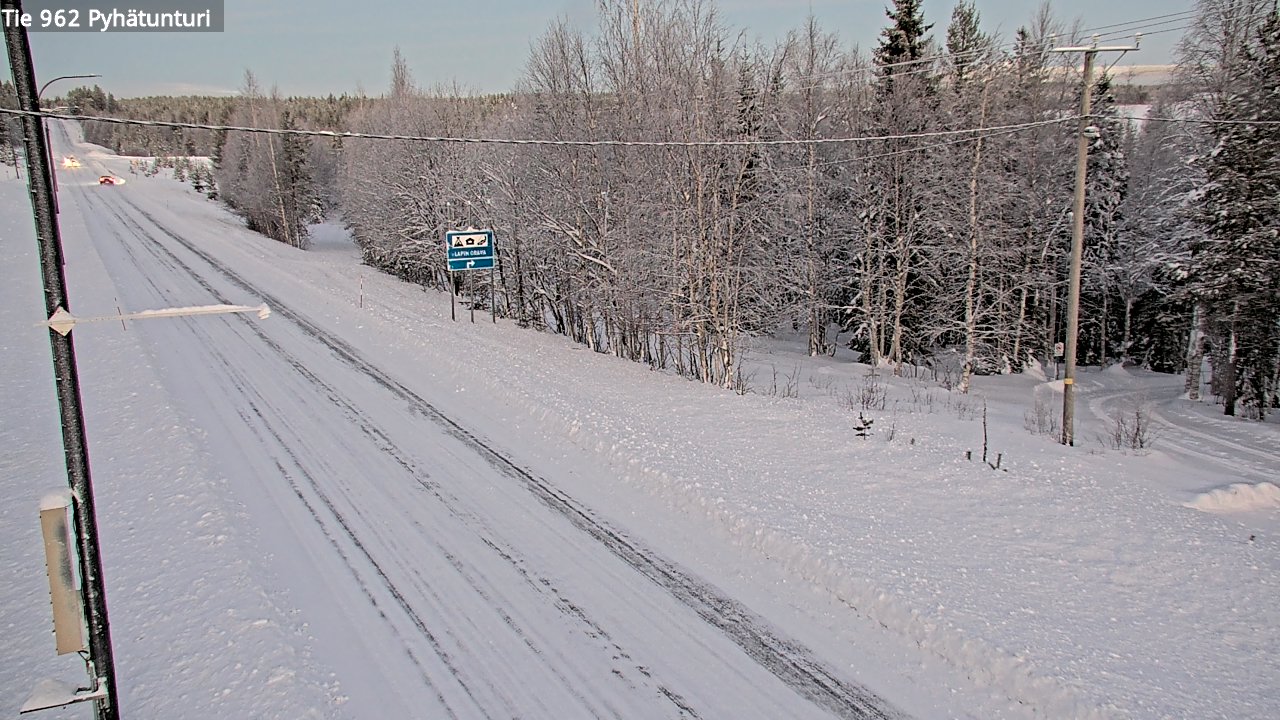 Weather Camera Image Road 962 Pelkosenniemi Pyhätunturi, Pelkosenniemi, Lappi