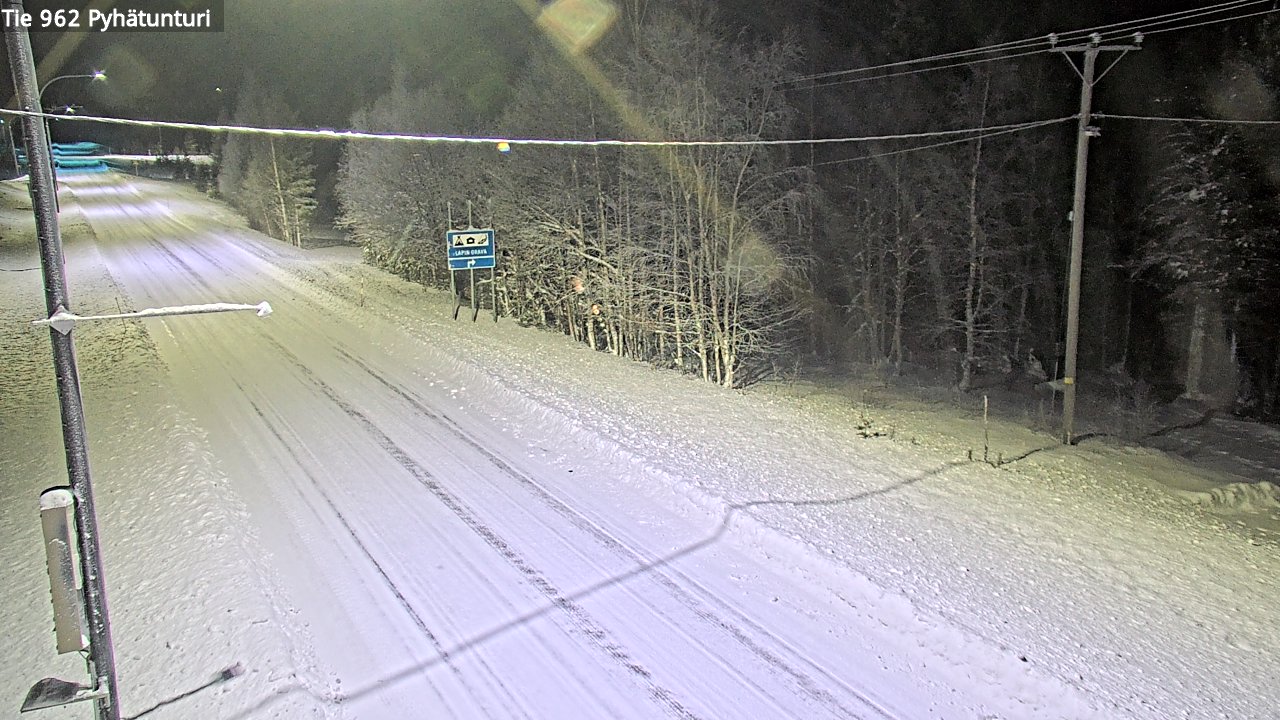 Weather Camera Image Road 962 Pelkosenniemi Pyhätunturi, Pelkosenniemi, Lappi