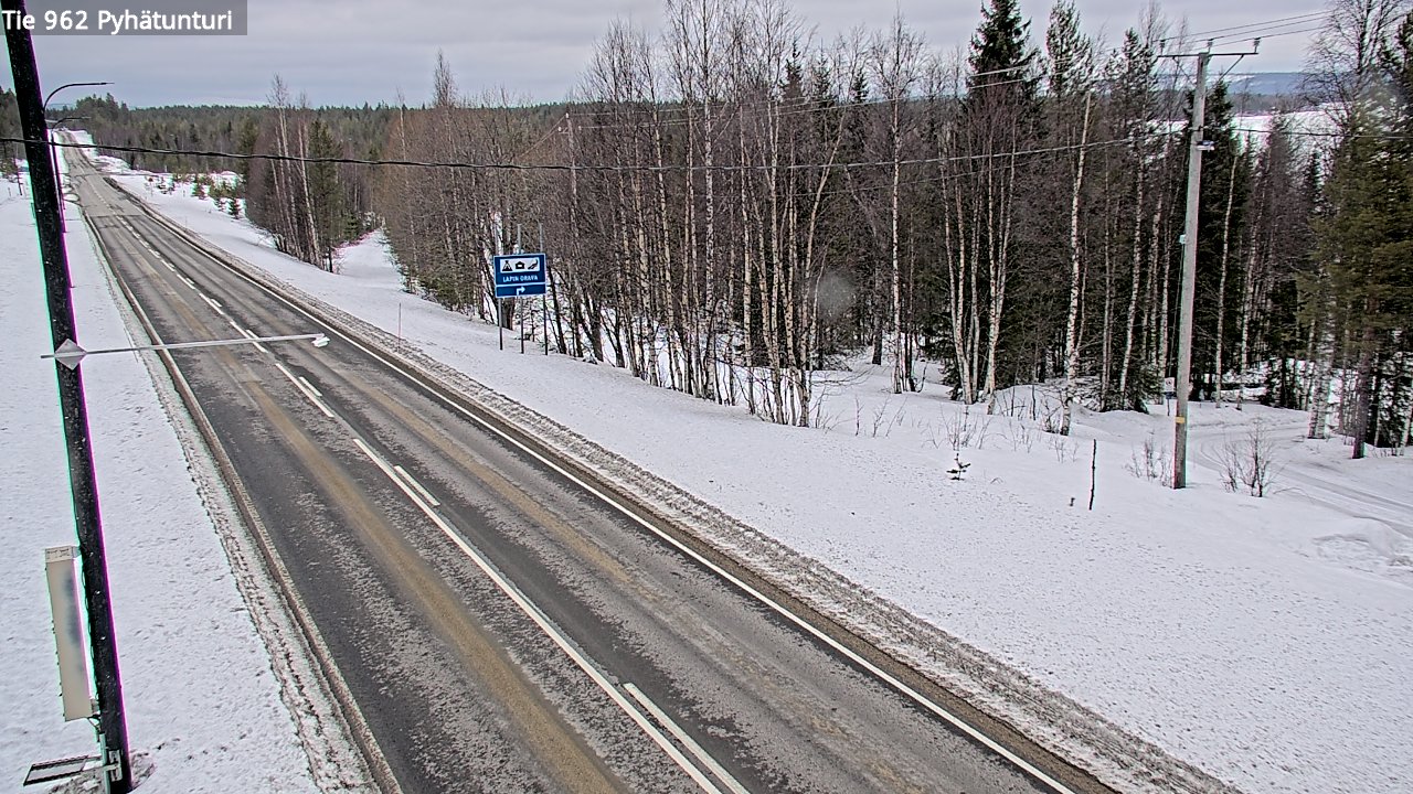 Weather Camera Image Road 962 Pelkosenniemi Pyhätunturi, Pelkosenniemi, Lappi