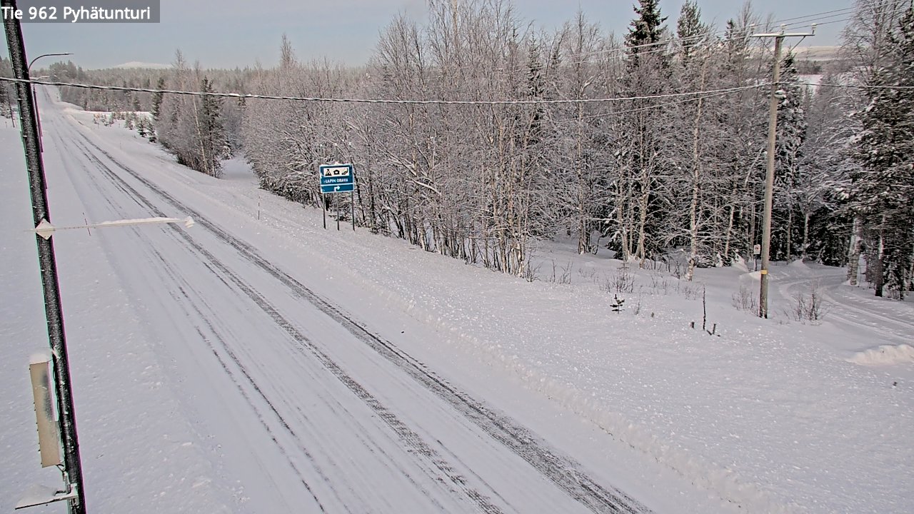 Weather Camera Image Road 962 Pelkosenniemi Pyhätunturi, Pelkosenniemi, Lappi
