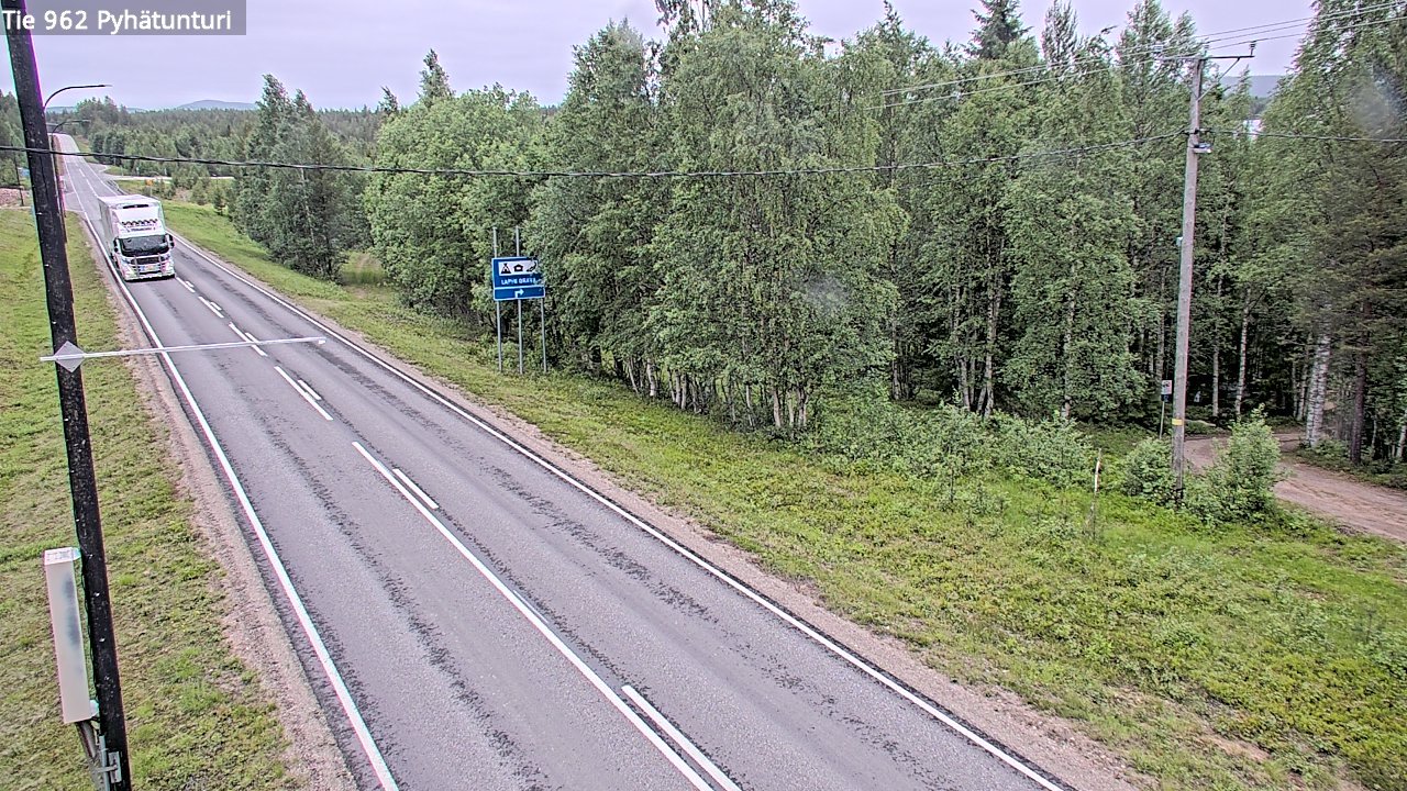 Weather Camera Image Väg 962 Pelkosenniemi Pyhätunturi, Pelkosenniemi, Lappi