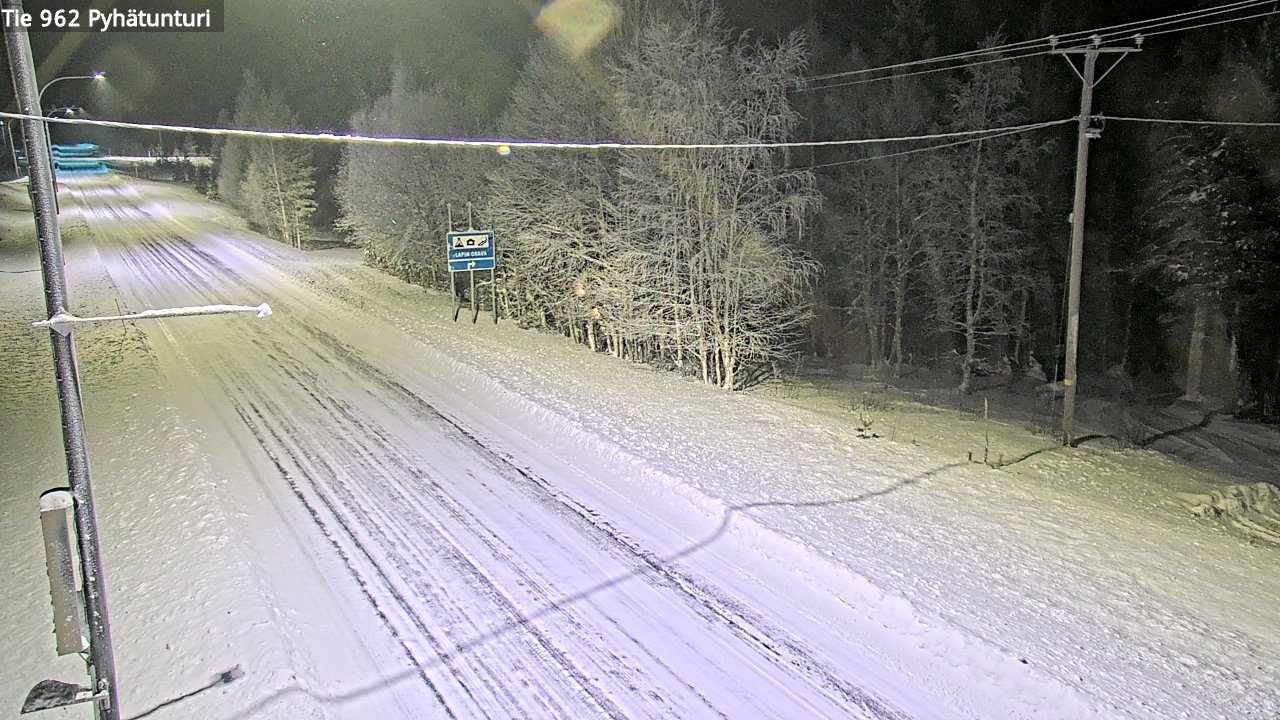 Weather Camera Image Väg 962 Pelkosenniemi Pyhätunturi, Pelkosenniemi, Lappi