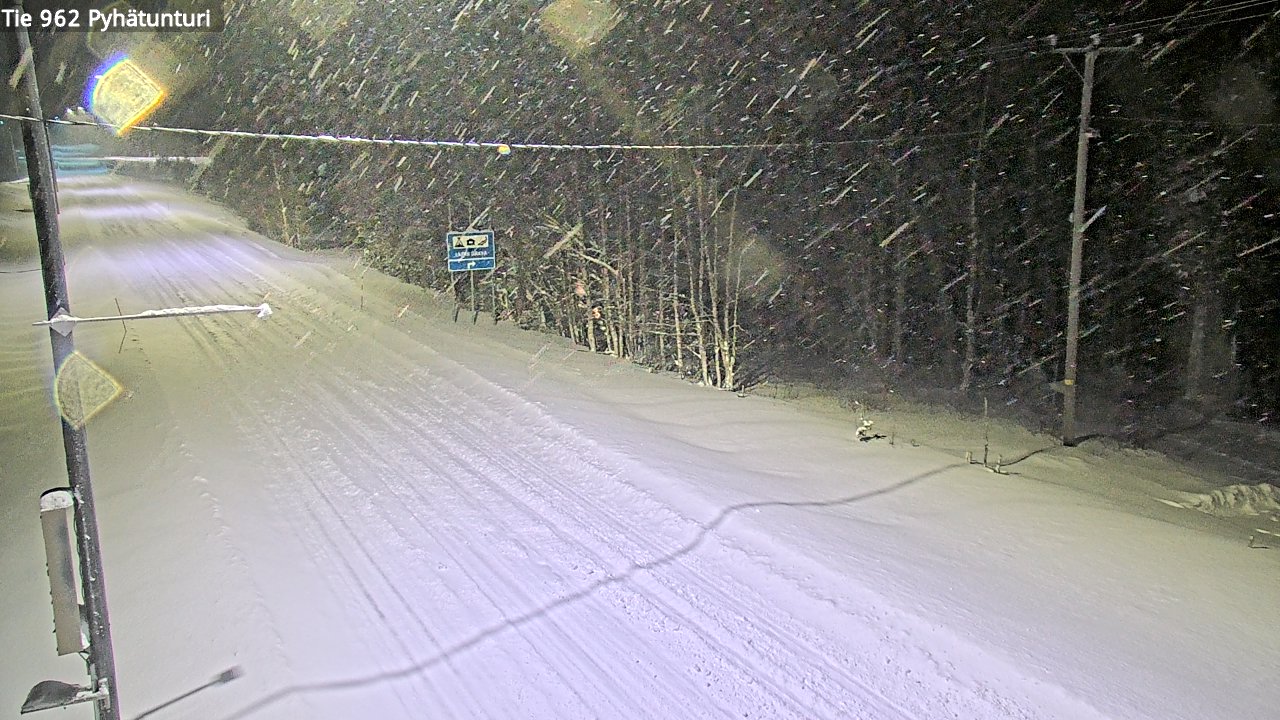 Weather Camera Image Road 962 Pelkosenniemi Pyhätunturi, Pelkosenniemi, Lappi