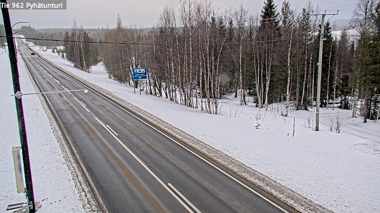Weather Camera Image Road 962 Pelkosenniemi Pyhätunturi, Pelkosenniemi, Lappi