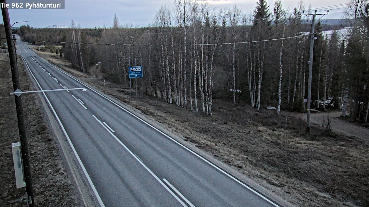 Weather Camera Image Road 962 Pelkosenniemi Pyhätunturi, Pelkosenniemi, Lappi