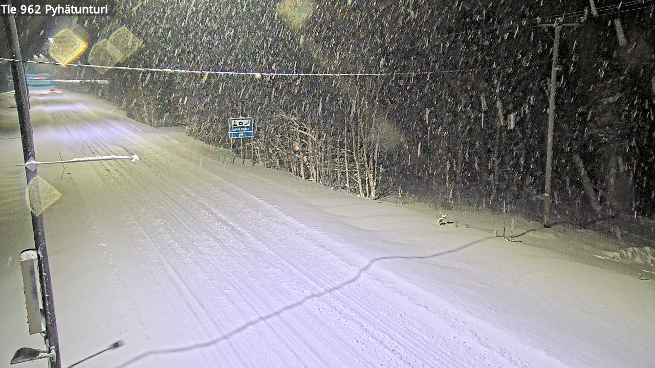 Weather Camera Image Road 962 Pelkosenniemi Pyhätunturi, Pelkosenniemi, Lappi