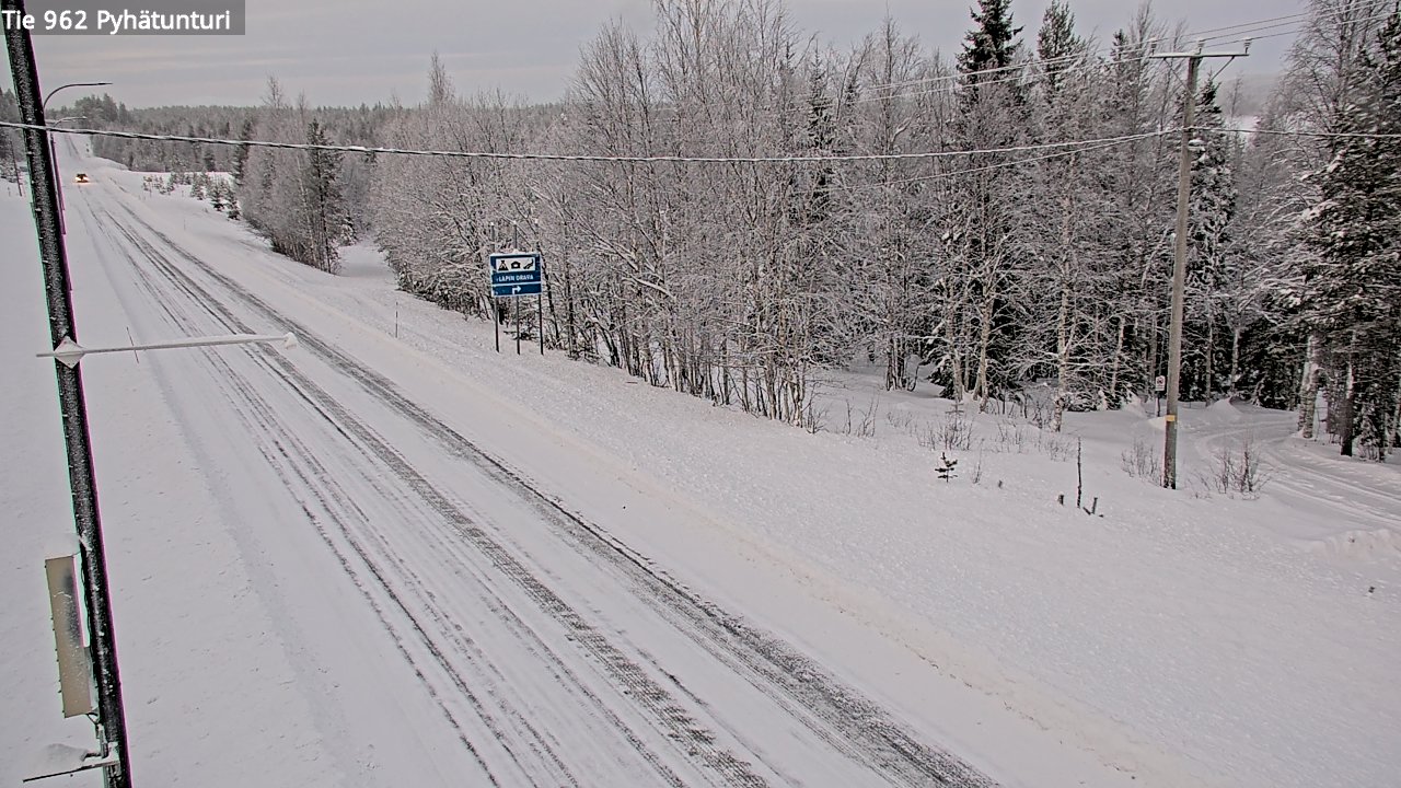 Weather Camera Image Road 962 Pelkosenniemi Pyhätunturi, Pelkosenniemi, Lappi
