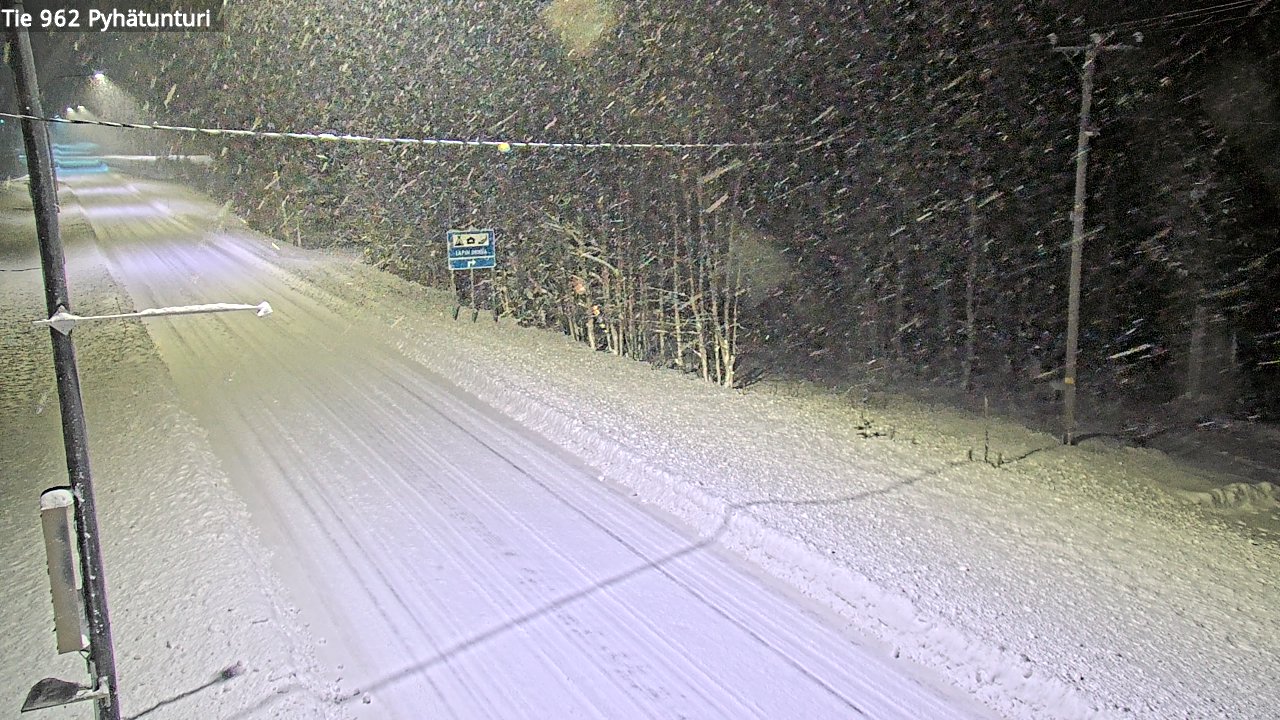Weather Camera Image Road 962 Pelkosenniemi Pyhätunturi, Pelkosenniemi, Lappi