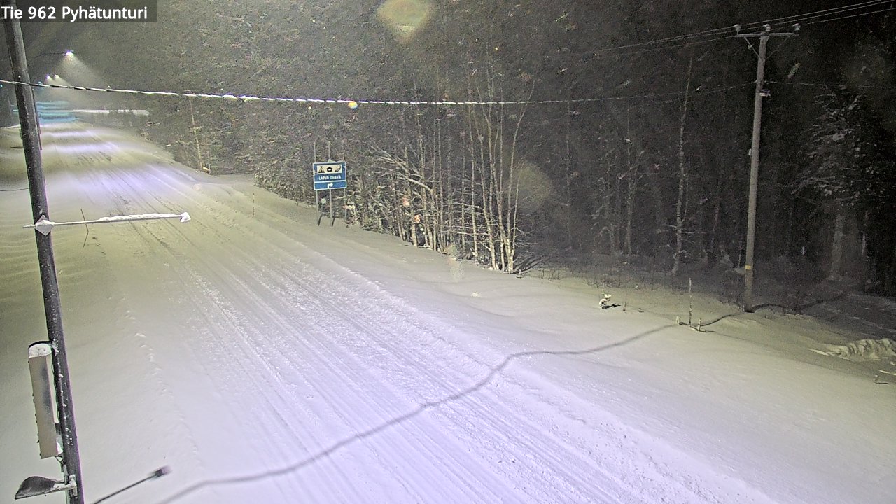 Weather Camera Image Road 962 Pelkosenniemi Pyhätunturi, Pelkosenniemi, Lappi
