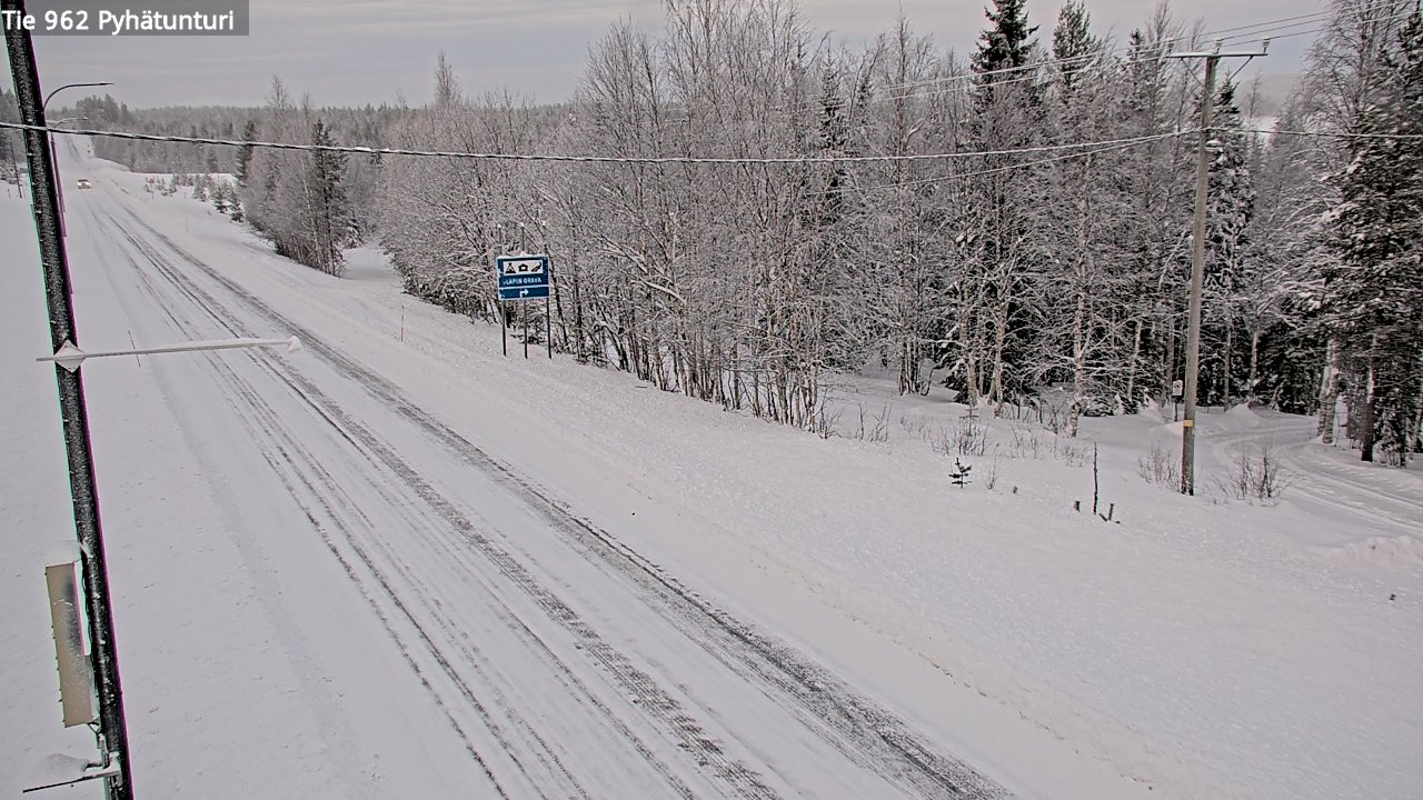 Weather Camera Image Road 962 Pelkosenniemi Pyhätunturi, Pelkosenniemi, Lappi