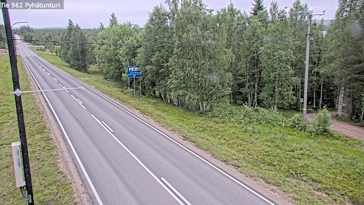 Weather Camera Image Väg 962 Pelkosenniemi Pyhätunturi, Pelkosenniemi, Lappi