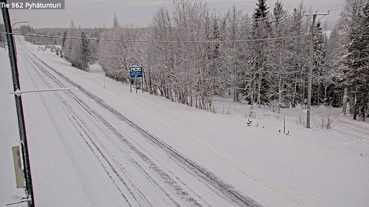 Weather Camera Image Road 962 Pelkosenniemi Pyhätunturi, Pelkosenniemi, Lappi