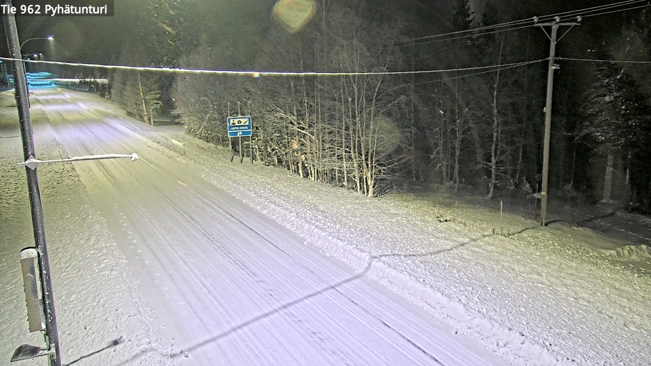 Weather Camera Image Road 962 Pelkosenniemi Pyhätunturi, Pelkosenniemi, Lappi
