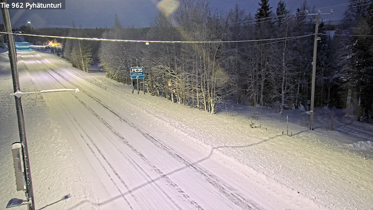 Weather Camera Image Road 962 Pelkosenniemi Pyhätunturi, Pelkosenniemi, Lappi