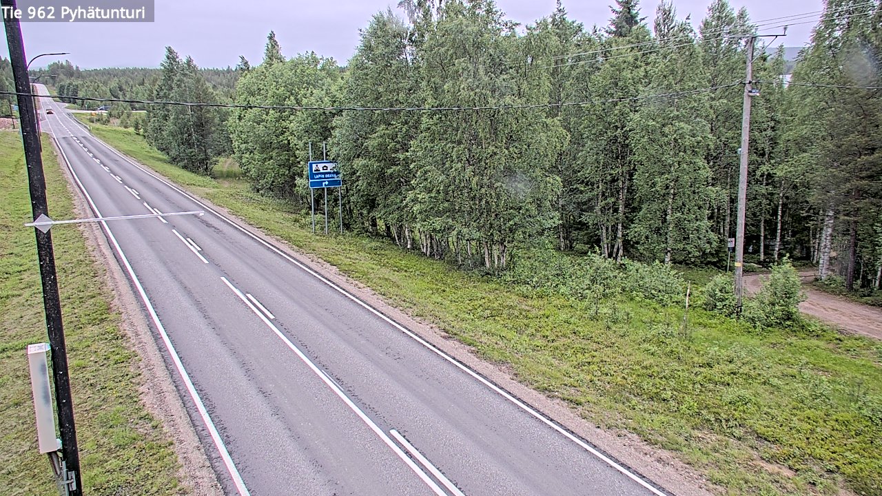 Weather Camera Image Väg 962 Pelkosenniemi Pyhätunturi, Pelkosenniemi, Lappi
