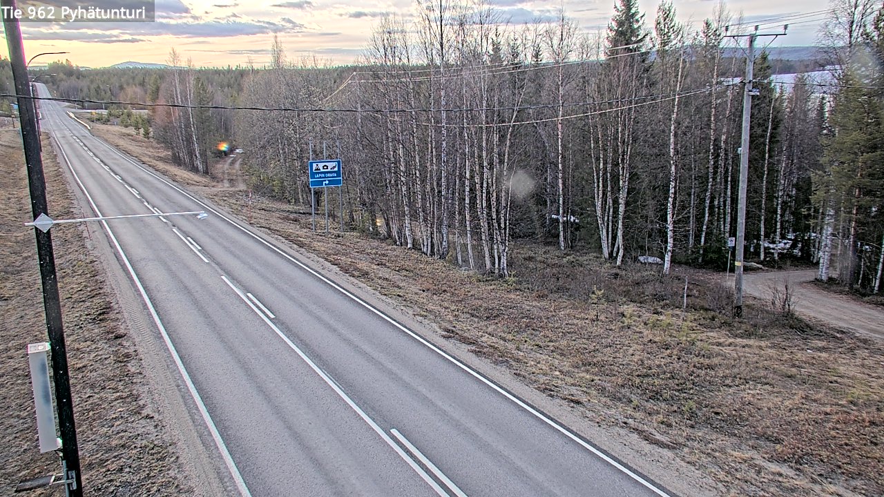 Weather Camera Image Väg 962 Pelkosenniemi Pyhätunturi, Pelkosenniemi, Lappi